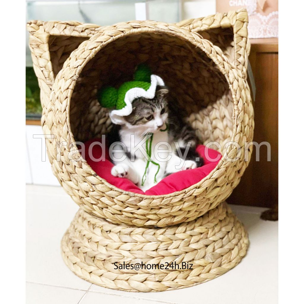 Water Hyacinth Handwoven Pet Beds, Cat House, Dog House