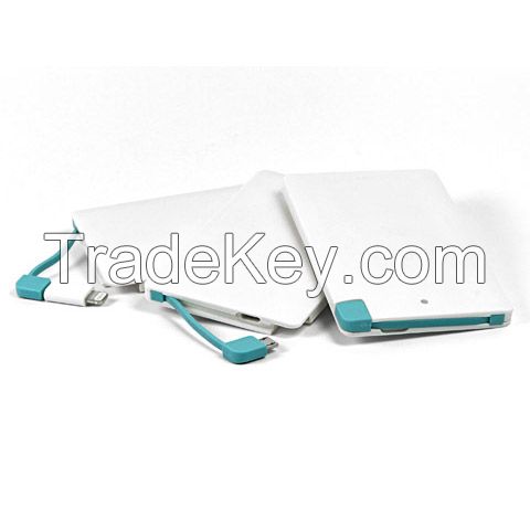 2000mAh ABS Credit Card Shaped Mobile Charger Full Printing On Both Side For Promotions