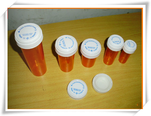 Amber Child Proof Plastic Opaque Medicine Vials