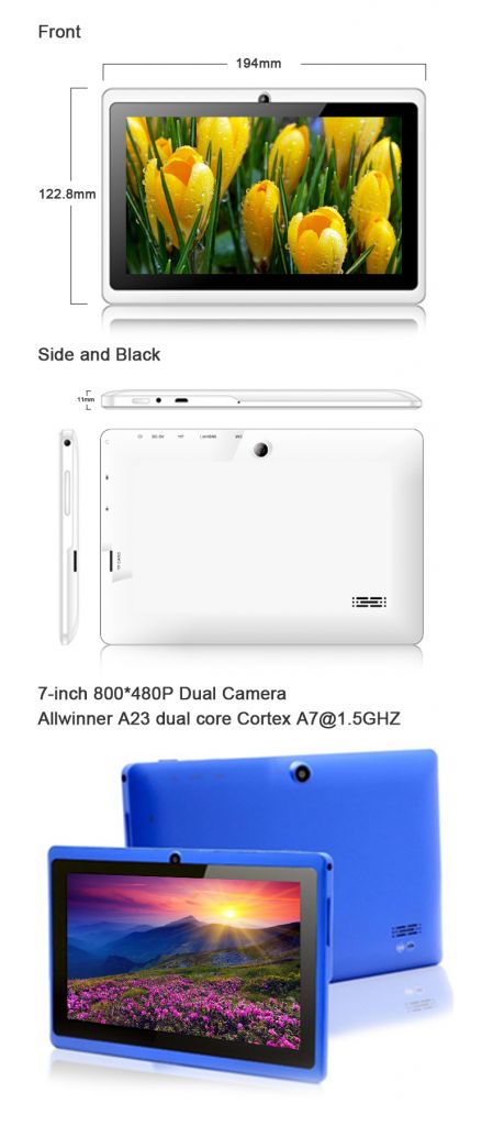 android tablet pc from China, with twin cameras