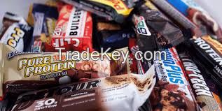 Combat Crunch Bars, Quest Bars, Muscle Brownie, Progain Flapjacks and other protein bars brands