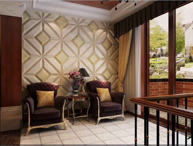 Unique 4D leather wall panels for villas room