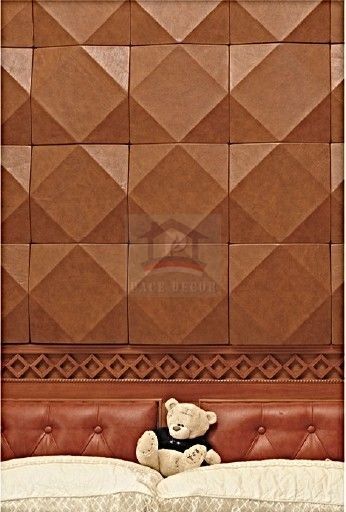 3D leather wall panels for bedroom