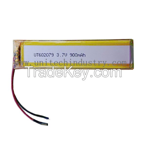 Li-polymer battery /lipo battery 602079 3.7V 900mAh