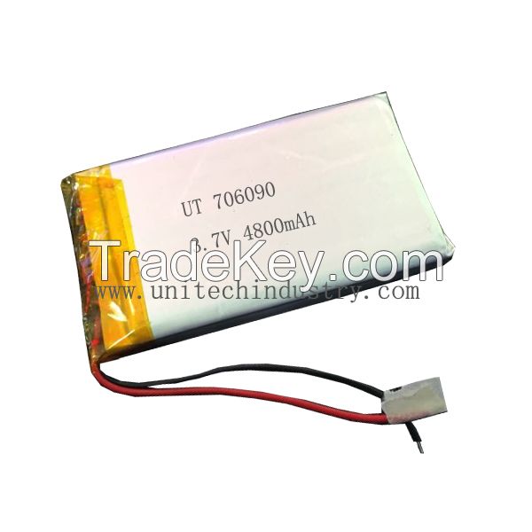 Lithium polymer battery 706090 4800mAh 3.7V lipo battery China manufacturer