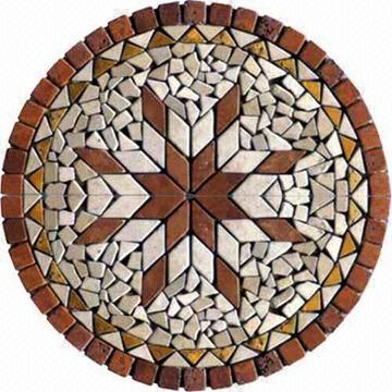 Marble mosaic pattern in honed finish, customized patterns accepted Marble mosaic pattern in honed finish, customized patterns accepted