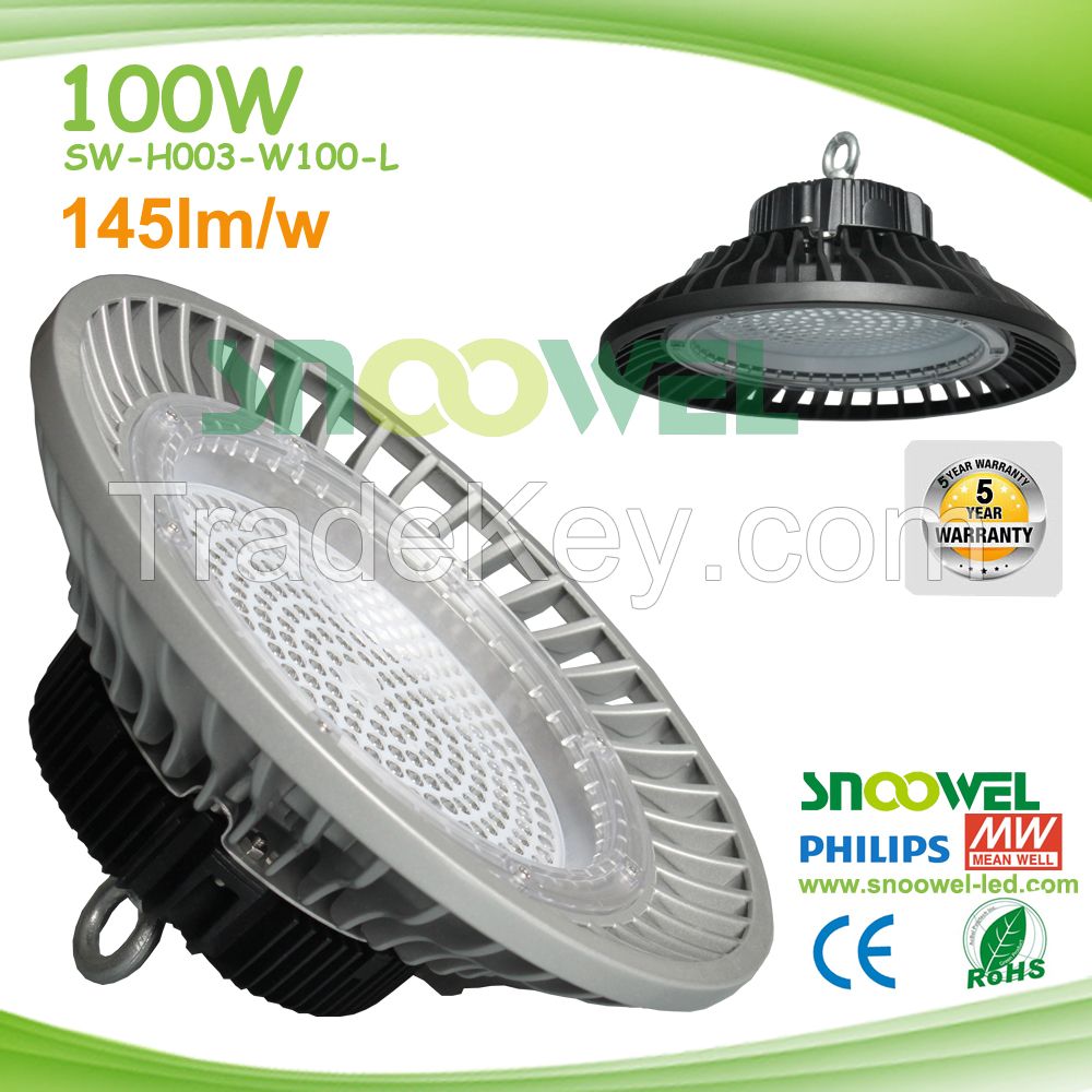 High brightness 100W 145m/w New design UFO LED high bay light