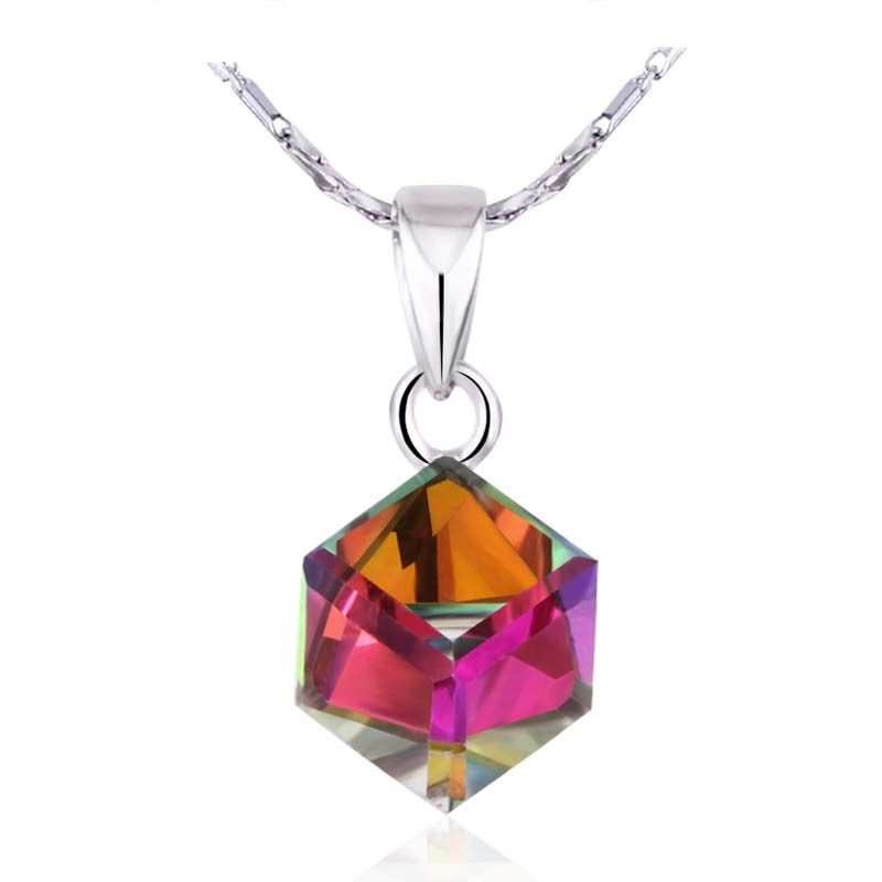 Sell Crystal Cube Necklace with Rhodium Plating