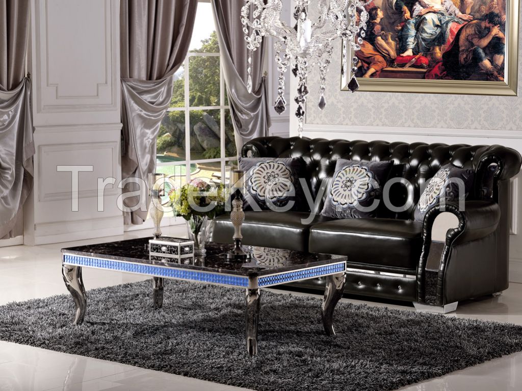 Luxury Glass Hotel Coffee Table with glass counter top(CJ-9028)