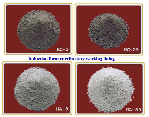 Monolithic refractory working lining dry vibration mix for induction furnace