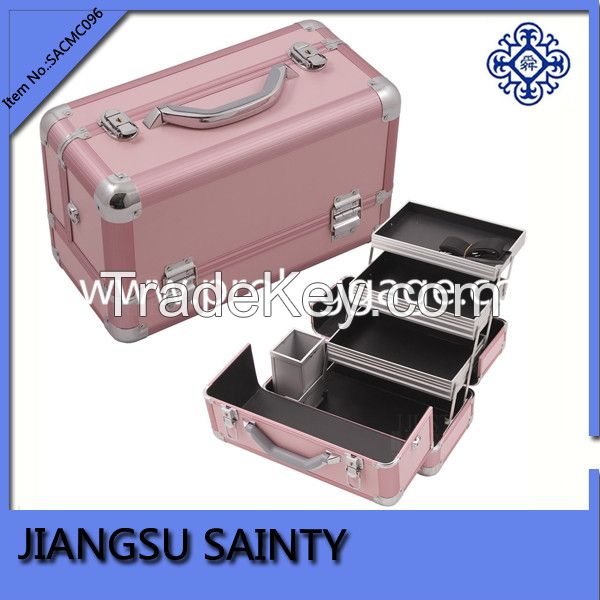 Pink professional makeup storage case wholesale