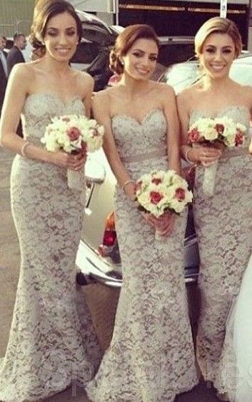 2014 Cheap Bridesmaid Dresses Lace Sweetheart Floor Length A Line Charming Sexy Party Dress From Babyonlinedress.com