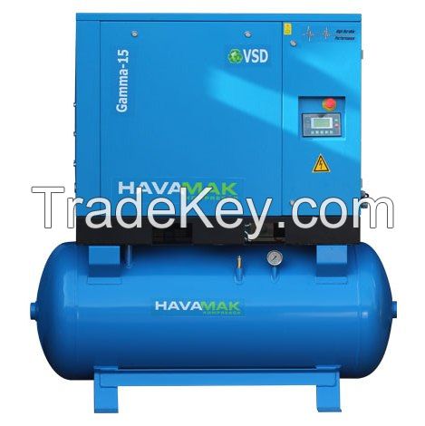 Small Air Compressor 11 kw tank mounted 15 HP 300 Liter