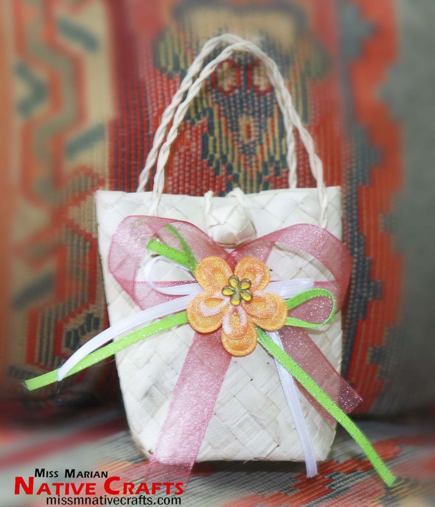 Mini Buri Palm-Leaf Bags Wedding favors