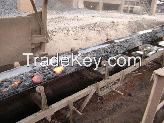 Heat resistant rubber conveyor belt