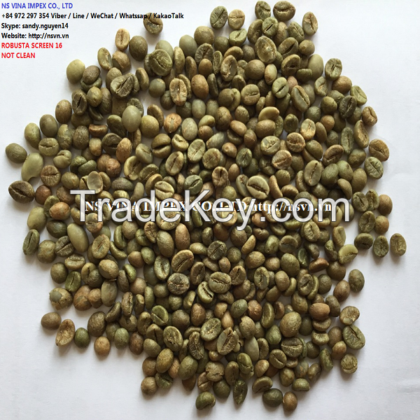 +84 972 297 354 SCREEN 16 NOT CLEAN ROBUSTA COFFEE BEAN