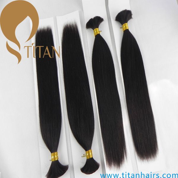 100% vigin brazilian human hair natural black silky straight hair bulk