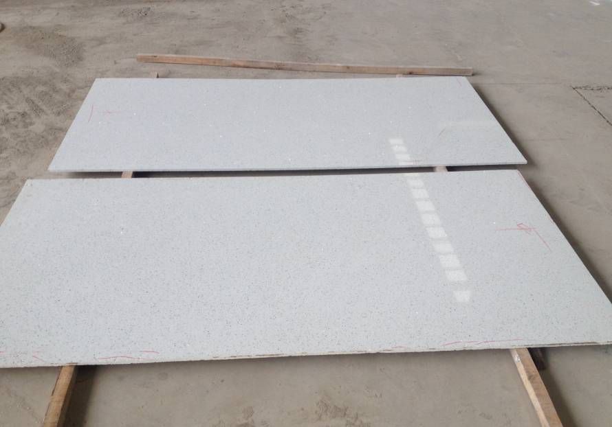 White quartz slab flooring wall decoration
