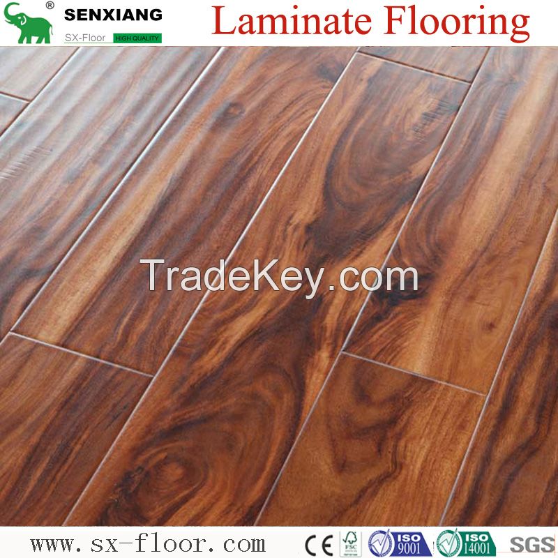 Sell 12mm HDF Concave Convex Surface Smooth Handscraped Laminate Flooring