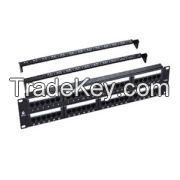 Cat.6 UTP Patch Panel, 48 Port, Dual use IDC, With Back Bar