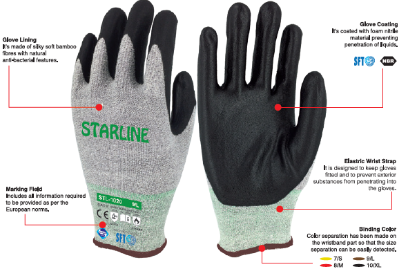 STL-1020 Bamboo Foam Nitrile Gloves