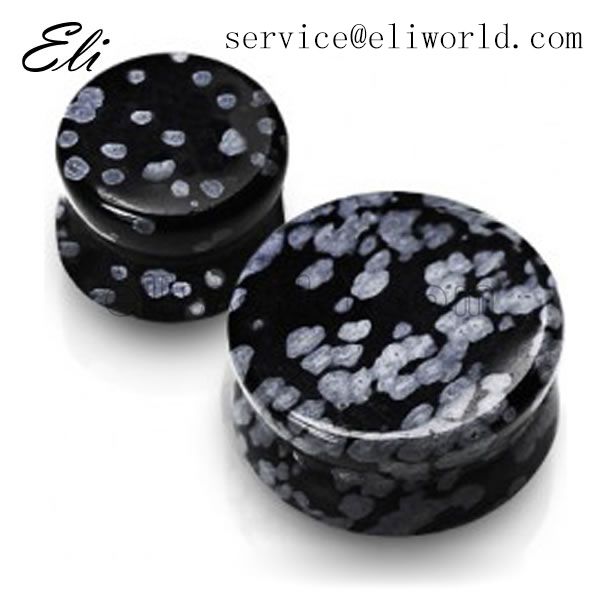 Snow Flake Stone Ear Plugs Body Piercing Jewelry