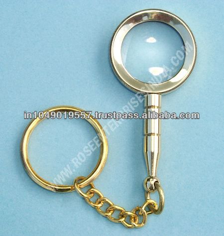 Brass Magnifying Key Ring