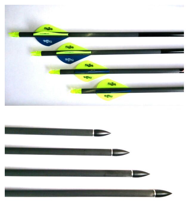 carbon arrow with rubber feather for hunting