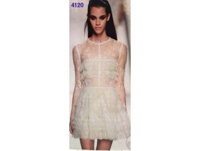 2014 European and American high-end women's lace hollow out dress