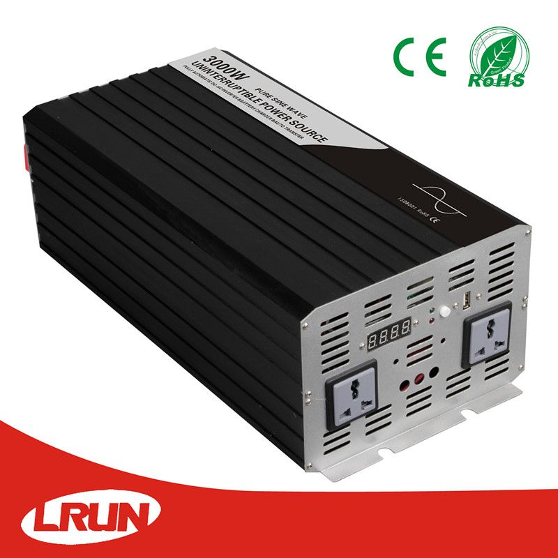3000W UPS pure sine wave inverter with battery charger 10A 12V to 220V auto switch