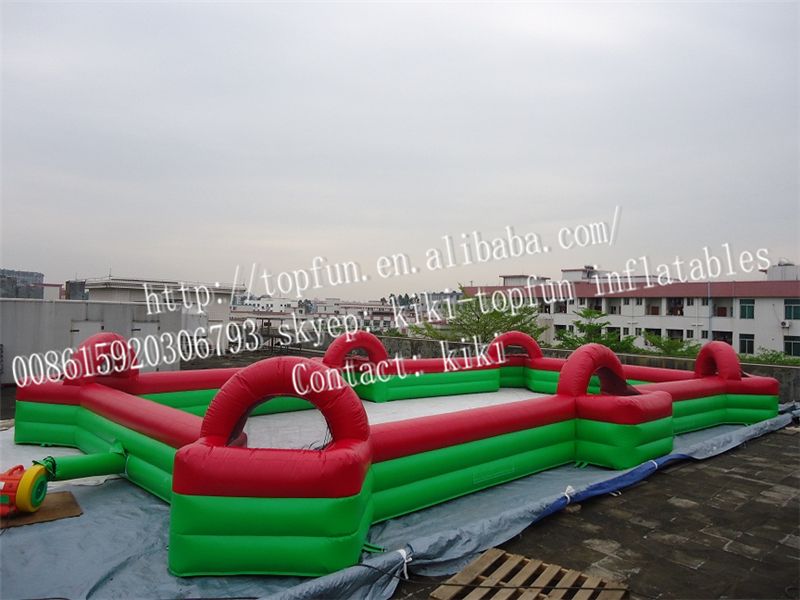 Commercial Inflatable Football Game / Soccer Field Sports Equipment With 0.45mm - 0.55mm PVC