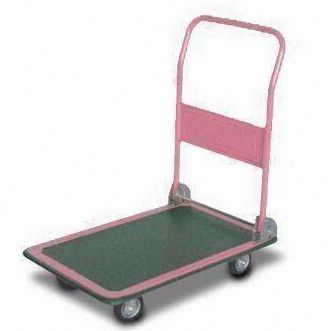Foldable Platform Hand Truck with Non-slip PVC Mat and 4-inch PU Wheels