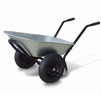 Twin wheel  steel tray wheel barrow