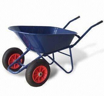 Steel tray dumpwheelbarrow with twin-wheels