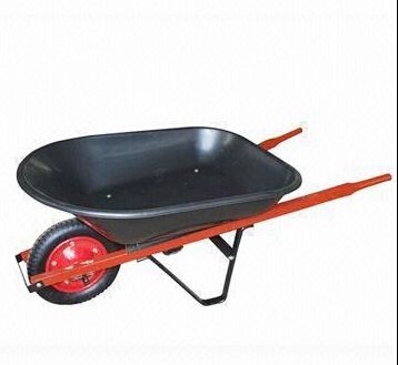plastic  Tray   and wooden handle wheel barrows