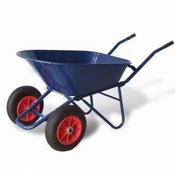 Wheelbarrow with Steel Tray, Twin Wheels and 180kg Loading Capacity