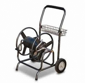 Hose Reel Cart with 8-inch x 1.75 Solid Wheels and Pb-free/UV-resistant Powder Coating