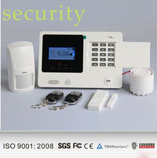 Wireless GSM SMS Home Burglar Security Alarm System with Door Sensors and PIR Detectors