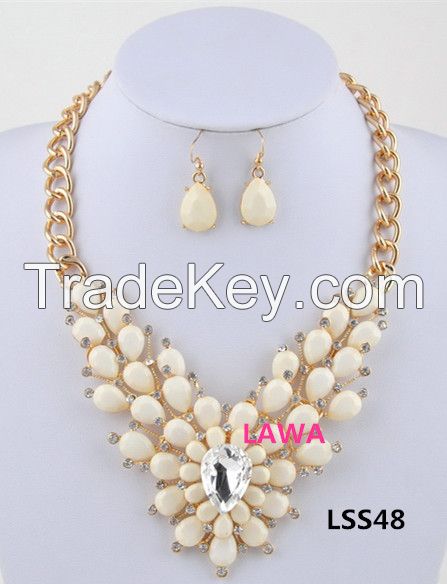 Charming Woman handmade  beads necklace earrings set LSS48