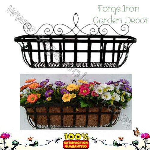 Iron hanging basket window box