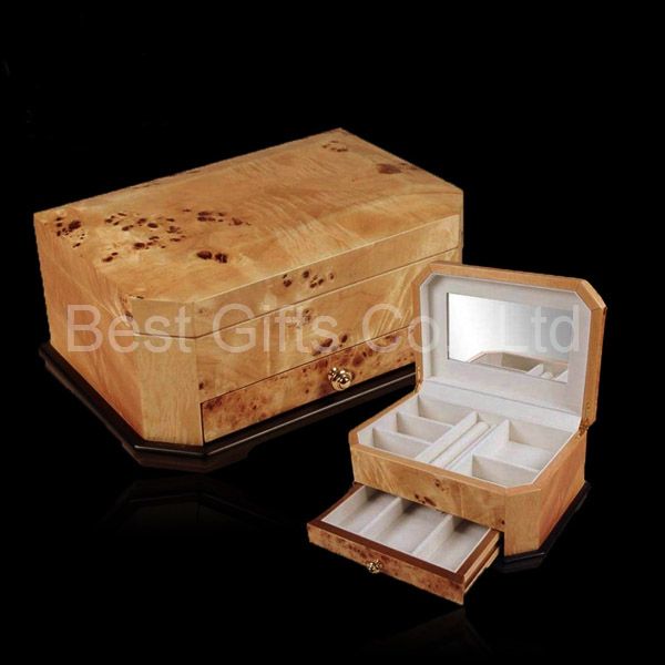 Luxury Burlwood High Gloss Jewelry Storage Box