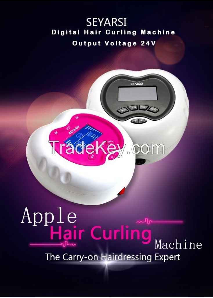 Mini Hair Curling Machine Digital Hair Perm Machine Apple Shape 24V output