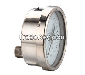 all SS bourdon tube oil filled gauge with flange