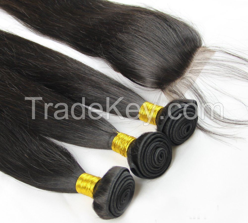 Machine Weft Straight Human Hair Extensions