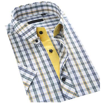 Hot Sale Men's Dress Shirts Made of 100% Cotton Checkered Fabric