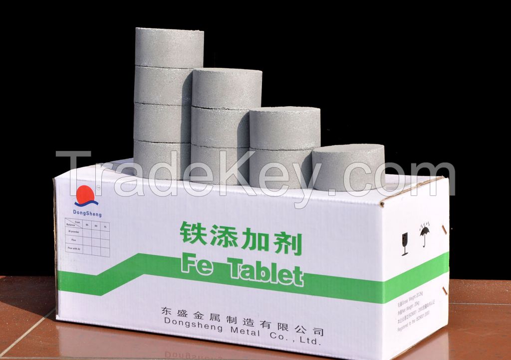 Iron alloying additive , Fe75 Fe80 Fe90 tablet