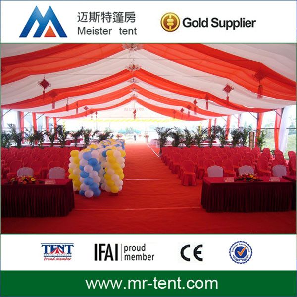 Aluminum wedding marquee tent with lining decoration
