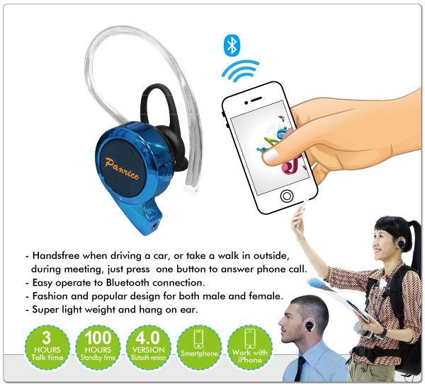 Single Ear Piece Bluetooth Headset