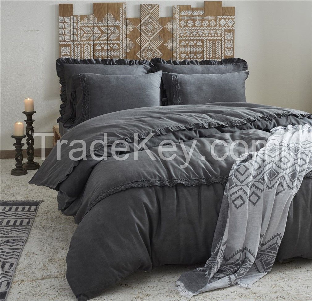 Organic Cotton King Size Duvet Cover Set - Valeria