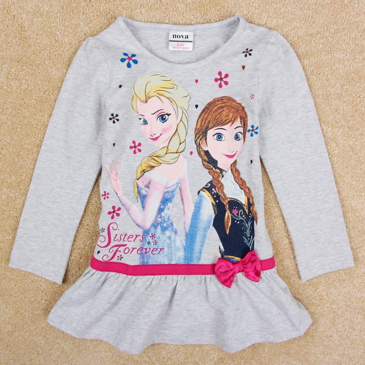 Sell Frozen Girls Print Long Sleeve Tee F5168#